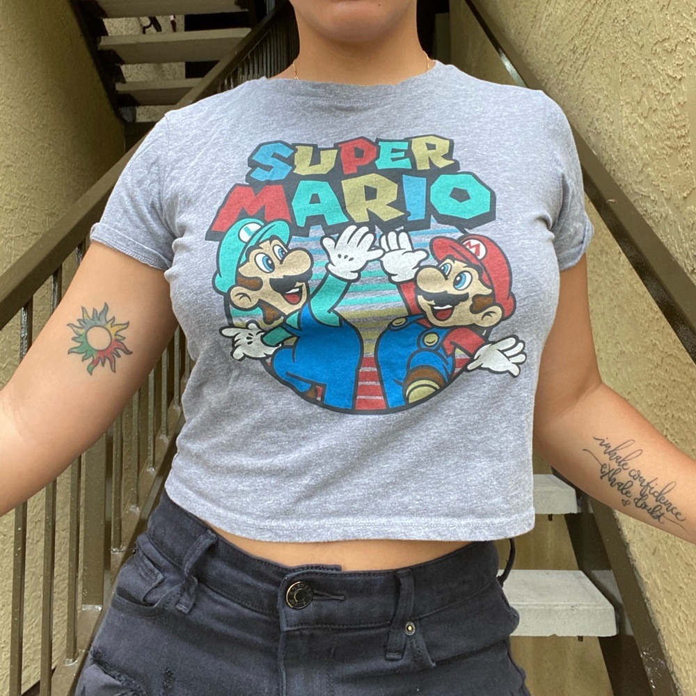 Fun, women’s Super Mario graphic tee.